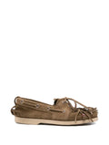 Golden Goose Cruise loafers in khaki suede with fringe and multicolored beads