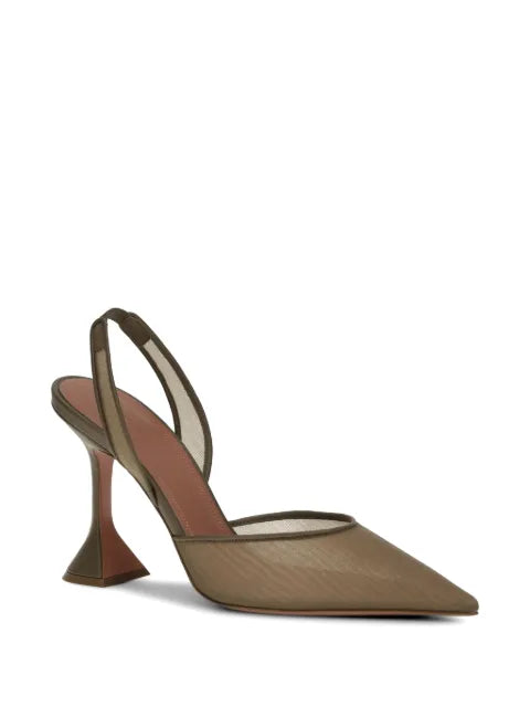 Amina Muaddi mesh holli slingback sandals