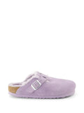 Birkenstock Boston shearling-trim buckled mules