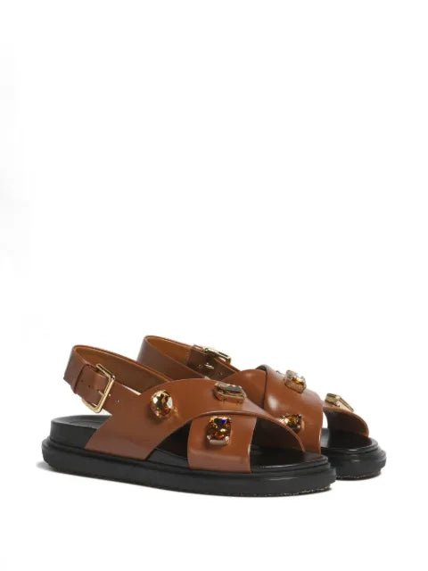 Marni crystal-embellished Fussbett sandals