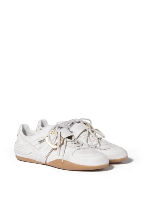 Miu Miu Gymnasium leather sneakers with strap and buckle
