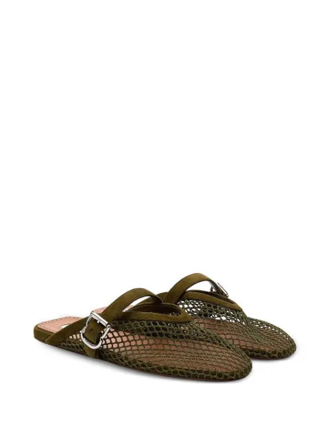Alaïa fishnet buckled mules