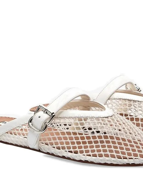 Alaïa fishnet flat mules