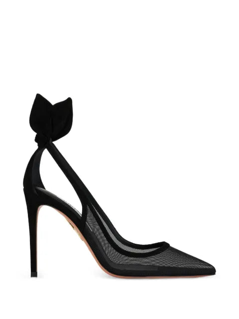 Aquazzura bow tie mesh pumps 105