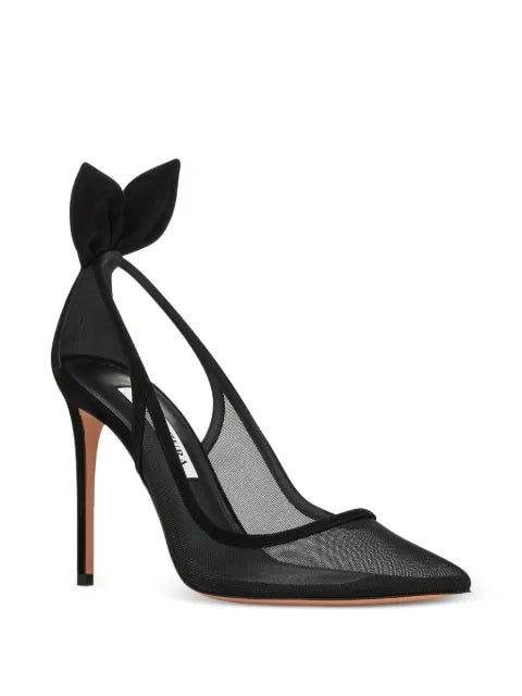 Aquazzura bow tie mesh pumps 105