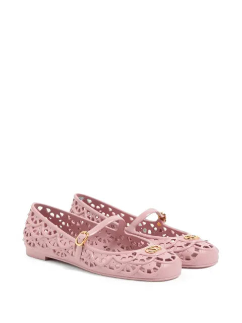 Valentino Garavani Ondette rubber ballerina with scallop pattern 05mm