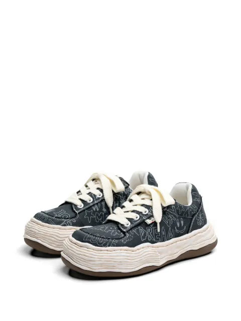 Maison MIHARA YASUHIRO "OLIVER" OG sole graffiti printed canvas low-top sneakers