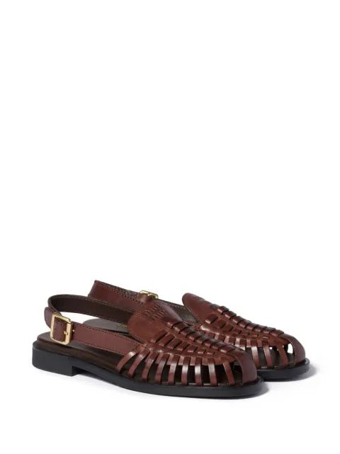 Miu Miu leather slingback loafers
