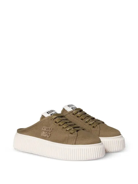 Miu Miu denim sneaker mules