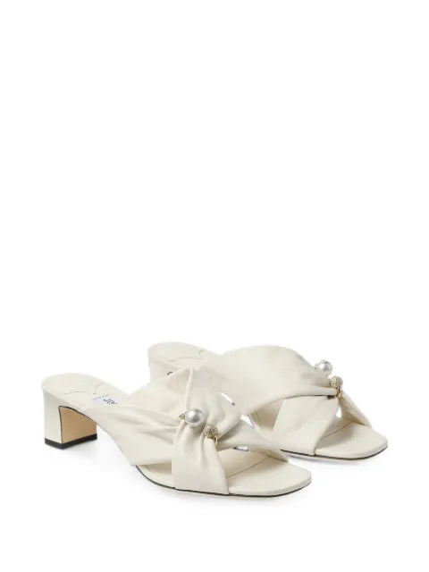 Jimmy Choo Rafi 45 latte soft glove leather sandals