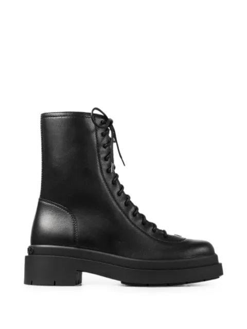 Jimmy Choo Sima flat black smooth-leather ankle boots