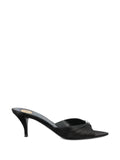 Saint Laurent Jerry mules in satin crepe and rhinestones