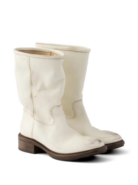 Prada vintage-effect leather boots