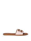 Miu Miu canvas and leather slides