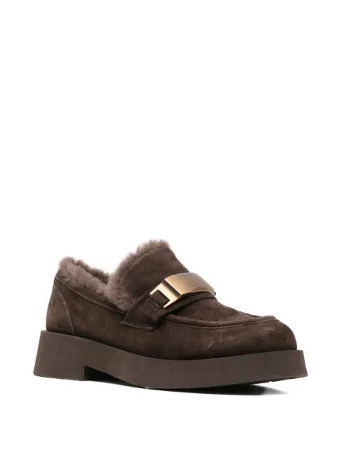 SERGIO MORETTI FIRENZE shearling-lined buckle-detail loafers