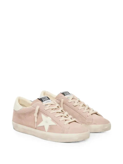 Golden Goose Super-Star in powder-pink suede with white star sneakers