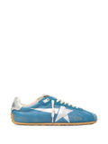 Golden Goose Marathon Speed in blue nappa with printed star and silver leather heel tab sneakers