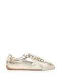 Golden Goose True-Star trainers in metallic platinum leather with light gray suede star