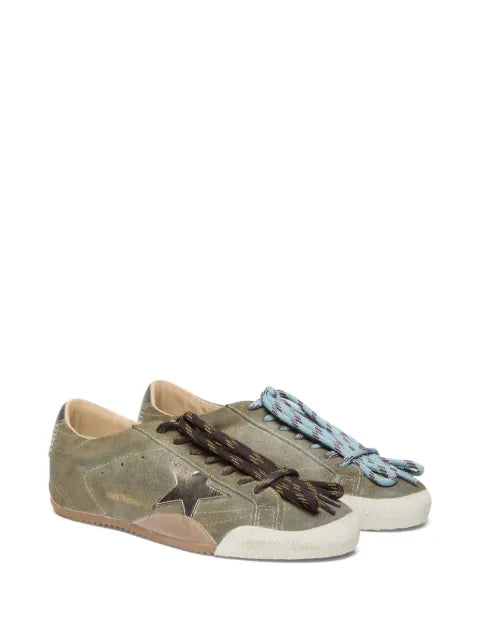 Golden Goose True-Star in olive suede with gold star