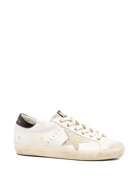 Golden Goose Super-Star sneakers in leather with Swarovski star