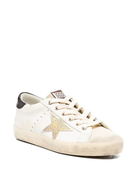 Golden Goose Super-Star sneakers in leather with Swarovski star