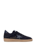 Golden Goose Ball Star in dark blue suede with dark blue glitter star sneakers