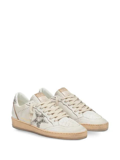 Golden Goose Ball Star LTD trainers in white leather with animal-print pony skin star