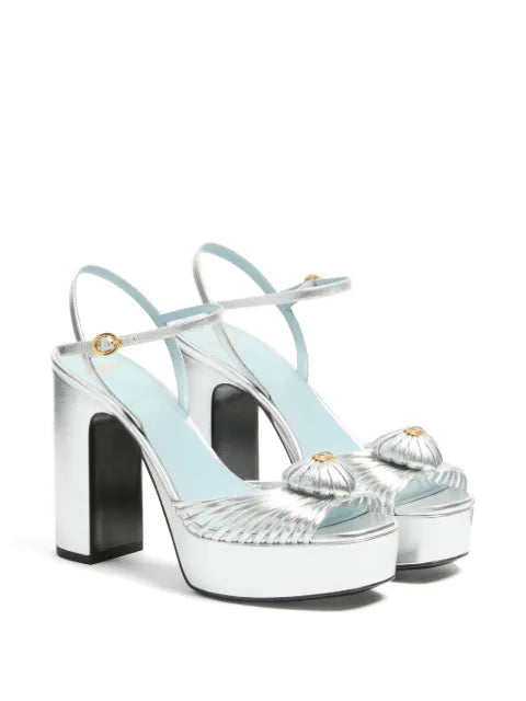 Valentino Garavani Coeur Royal platform sandals in laminated nappa 115mm