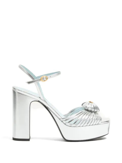 Valentino Garavani Coeur Royal platform sandals in laminated nappa 115mm