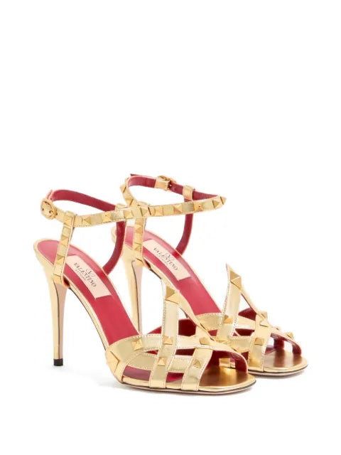Valentino Garavani Studdy sandals in laminated nappa leather 100mm
