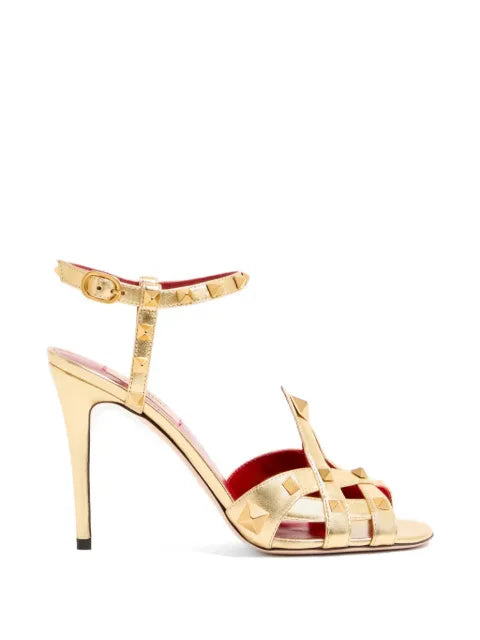 Valentino Garavani Studdy sandals in laminated nappa leather 100mm