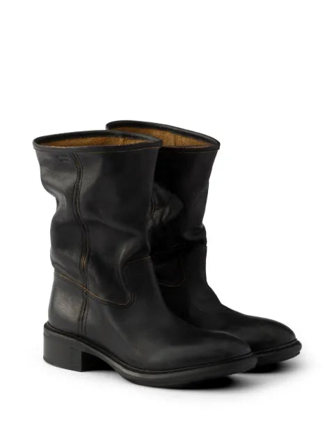 Prada vintage-effect leather boots