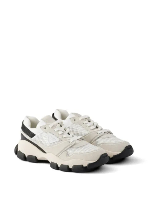 Prada mesh fabric and suede sneakers
