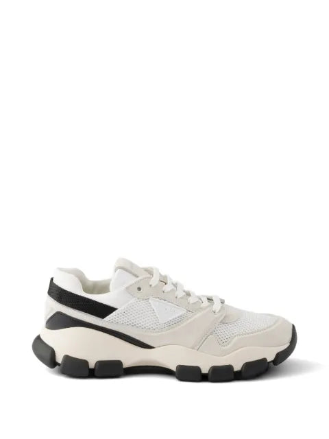 Prada mesh fabric and suede sneakers