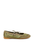 Diesel D-Mile lace-up ballerina flats in leather and mesh
