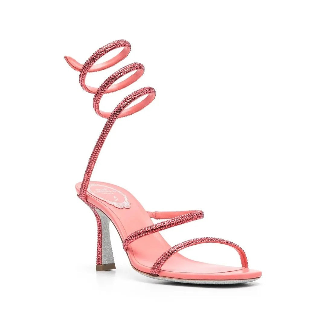 René Caovilla Eden Crystal-Embellished Flat Espadrille - Pink