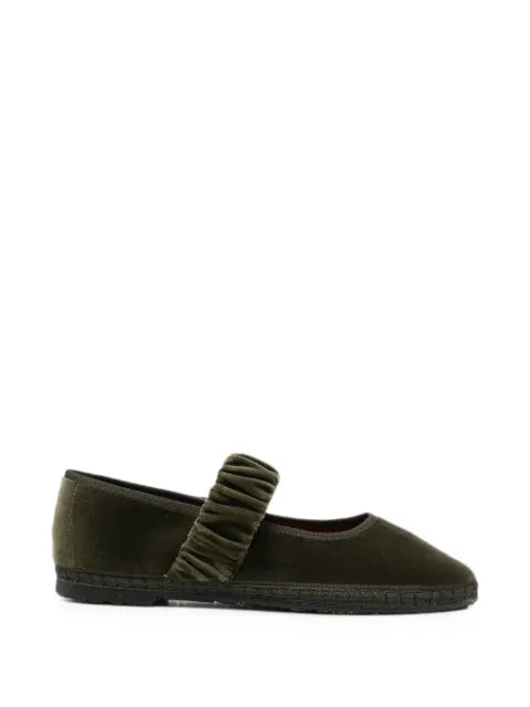 FLABELUS Mafalda velvet forest green ballet flats