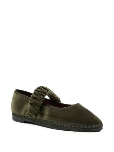 FLABELUS Mafalda velvet forest green ballet flats