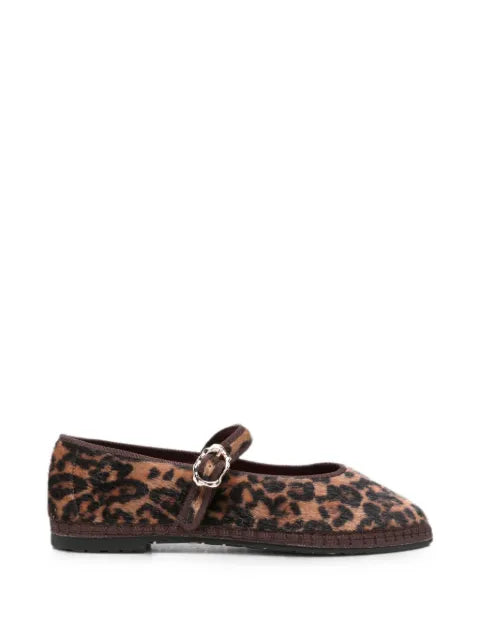 FLABELUS Pierre mary jane feline brown ballet flats