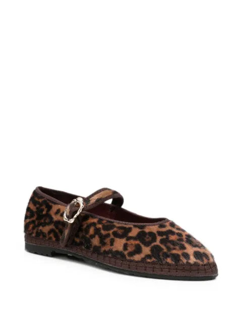 FLABELUS Pierre mary jane feline brown ballet flats
