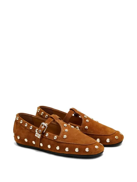 GANNI stud-embellished ballet flats