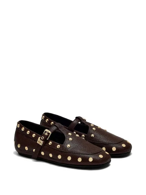 GANNI Mary Jenny moccasins in brown