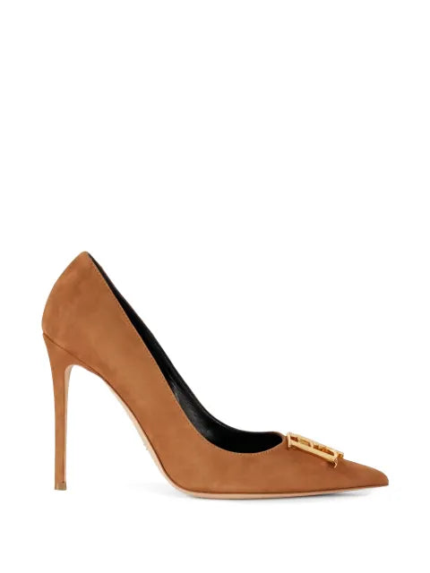 Elisabetta Franchi suede pumps with logo detail