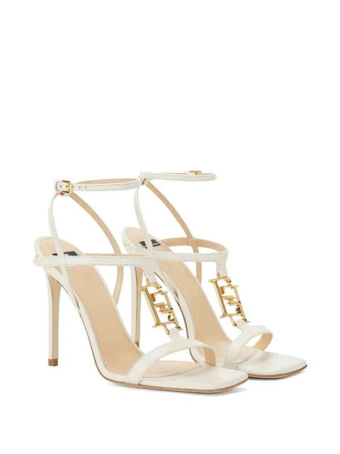Elisabetta Franchi leather sandals with logo detail