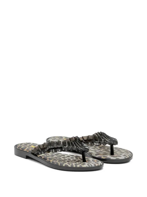 GANNI x Melissa flip flop in leopard