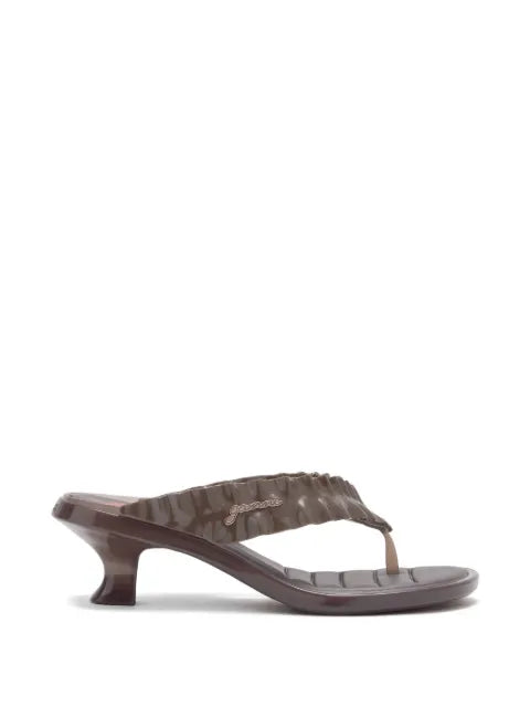 GANNI x Melissa thong kitten heels in brown