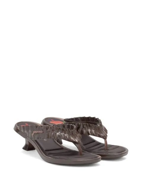 GANNI x Melissa thong kitten heels in brown