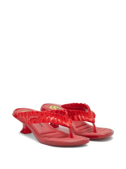 GANNI Melissa thong kitten heels in red