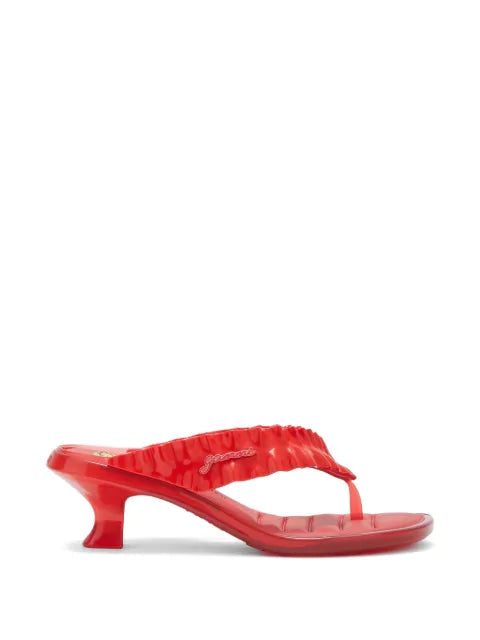 GANNI Melissa thong kitten heels in red