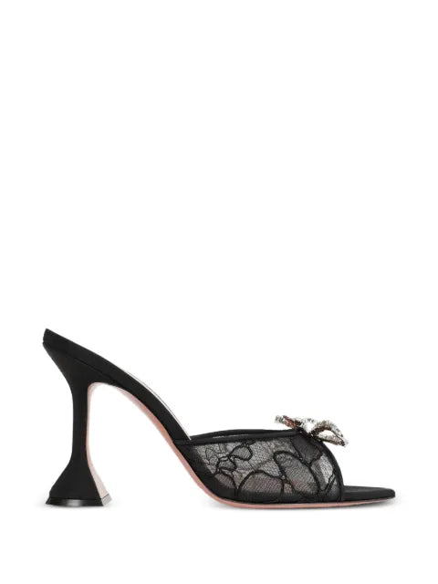 Amina Muaddi crystal-embellished lace sandals